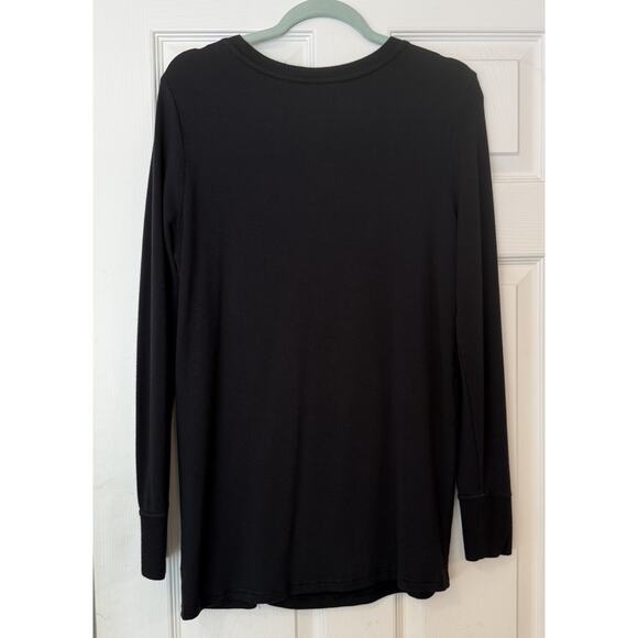 Athleta Nirvana Twist Front Top Sz MED Black Loungewear Athleisure Soft Tunic - Picture 2 of 11